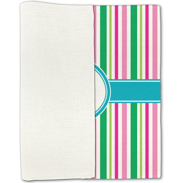 Grosgrain Stripe Linen Placemat - Folded Half