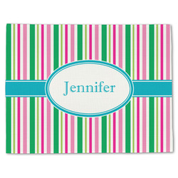 Grosgrain Stripe Single-Sided Linen Placemat - Single w/ Name or Text