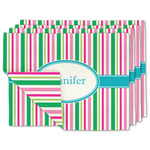 Grosgrain Stripe Linen Placemat w/ Name or Text