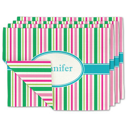 Grosgrain Stripe Linen Placemat w/ Name or Text