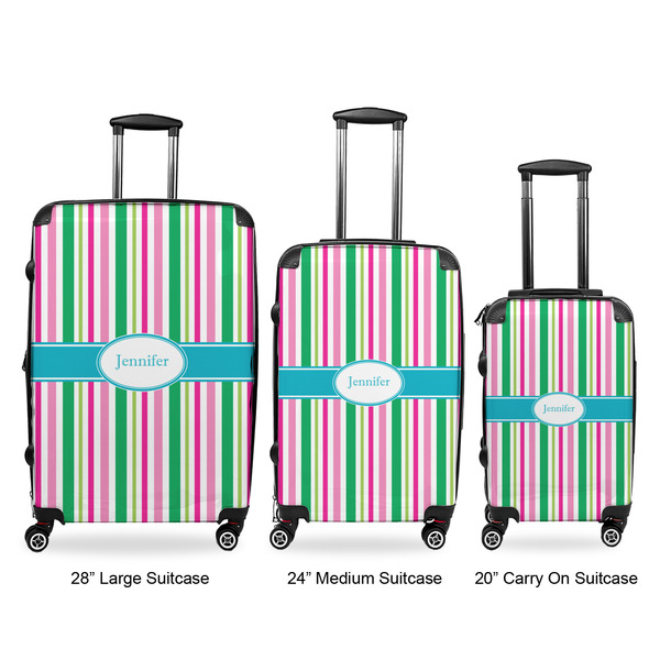 Grosgrain Stripe Luggage Bags all sizes - With Handle