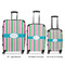 Grosgrain Stripe Luggage Bags all sizes - With Handle