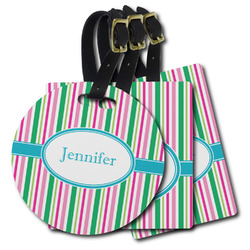 Grosgrain Stripe Plastic Luggage Tag (Personalized)