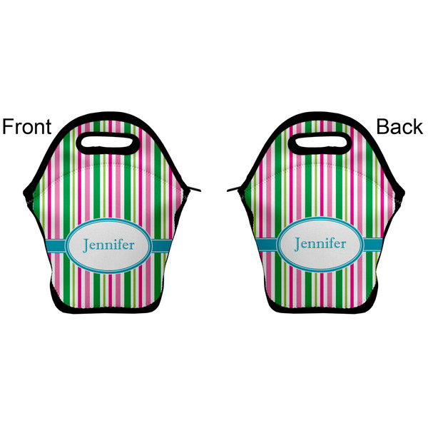 Grosgrain Stripe Lunch Bag - Front and Back