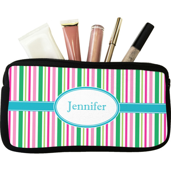 Custom Grosgrain Stripe Makeup / Cosmetic Bag (Personalized)