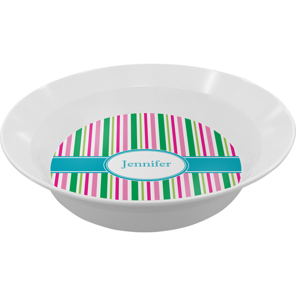 Custom Grosgrain Stripe Melamine Bowl (Personalized)