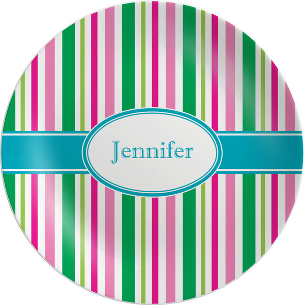 Custom Grosgrain Stripe Melamine Plate (Personalized)