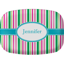 Grosgrain Stripe Melamine Platter w/ Name or Text