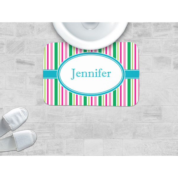 Grosgrain Stripe Memory Foam Bath Mat - LIFESTYLE
