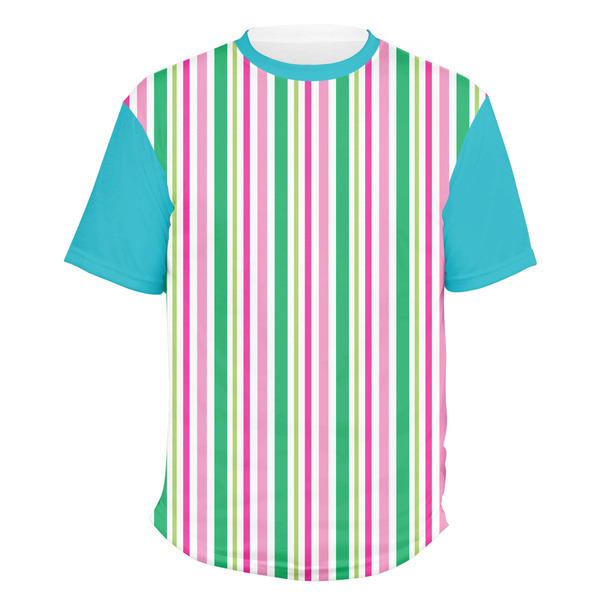 Custom Grosgrain Stripe Men's Crew T-Shirt - Medium
