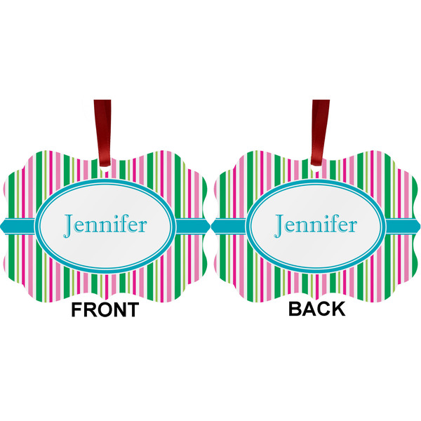 Grosgrain Stripe Metal Benilux Ornament - Front and Back (APPROVAL)