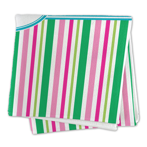 Grosgrain Stripe Microfiber Dish Rag - FOLDED (square)