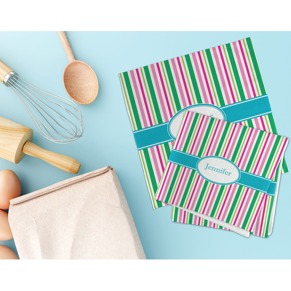 Grosgrain Stripe Microfiber Dish Rag - LIFESTYLE