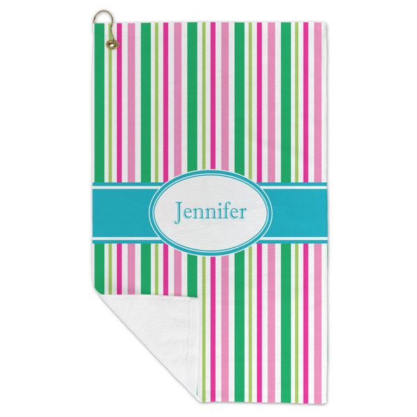 Grosgrain Stripe Microfiber Golf Towels - FOLD
