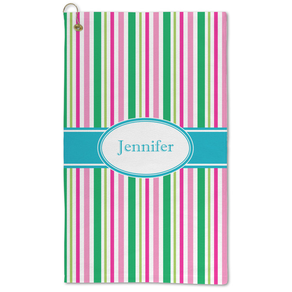 Custom Grosgrain Stripe Microfiber Golf Towel - Large (Personalized)
