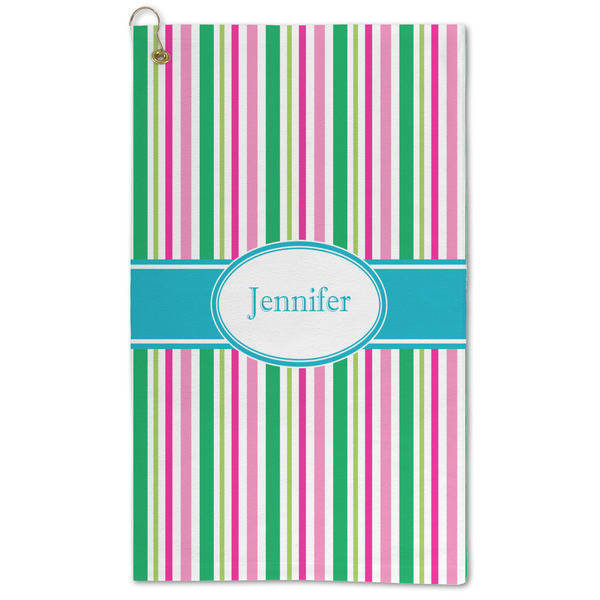 Custom Grosgrain Stripe Microfiber Golf Towel - Large (Personalized)