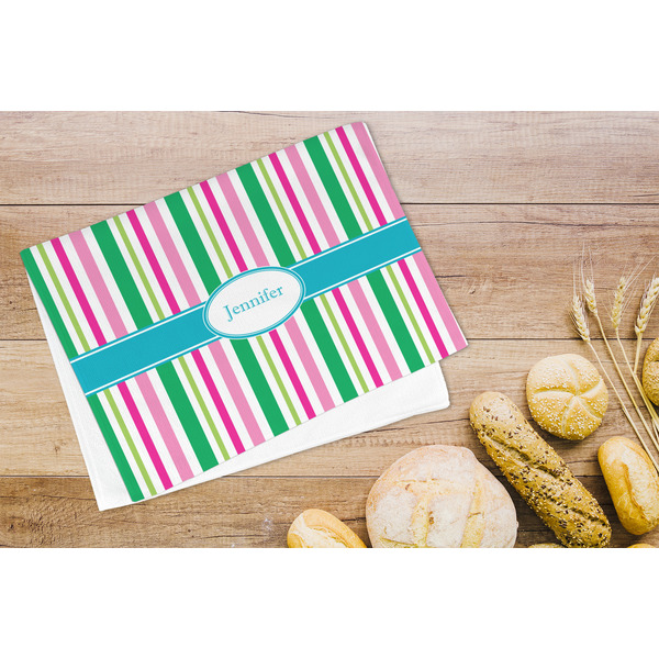 Grosgrain Stripe Microfiber Kitchen Towel - LIFESTYLE