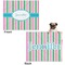 Grosgrain Stripe Microfleece Dog Blanket - Large- Front & Back