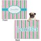 Grosgrain Stripe Microfleece Dog Blanket - Regular - Front & Back