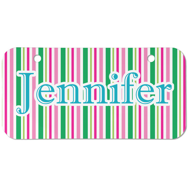 Custom Grosgrain Stripe Mini/Bicycle License Plate (2 Holes) (Personalized)