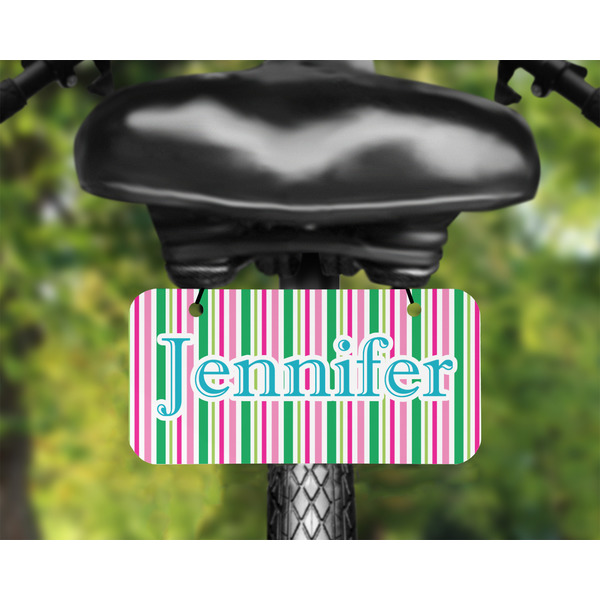 Grosgrain Stripe Mini License Plate on Bicycle - LIFESTYLE Two holes