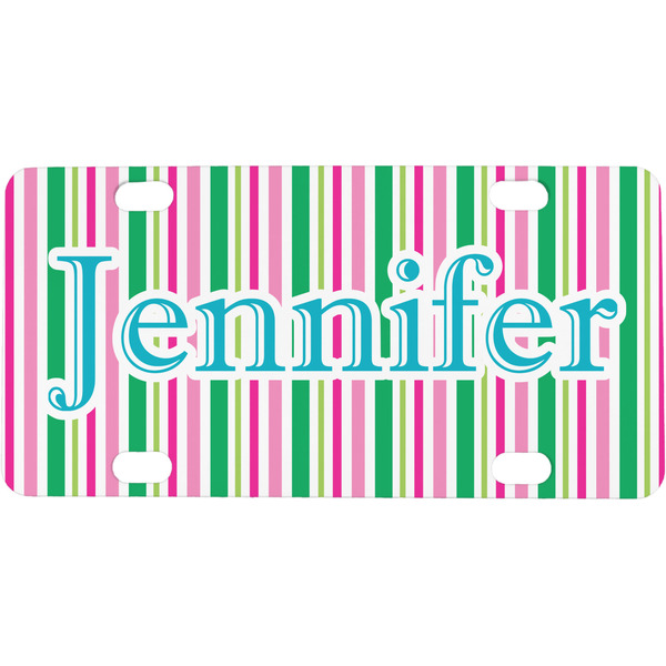 Custom Grosgrain Stripe Mini / Bicycle License Plate (4 Holes) (Personalized)