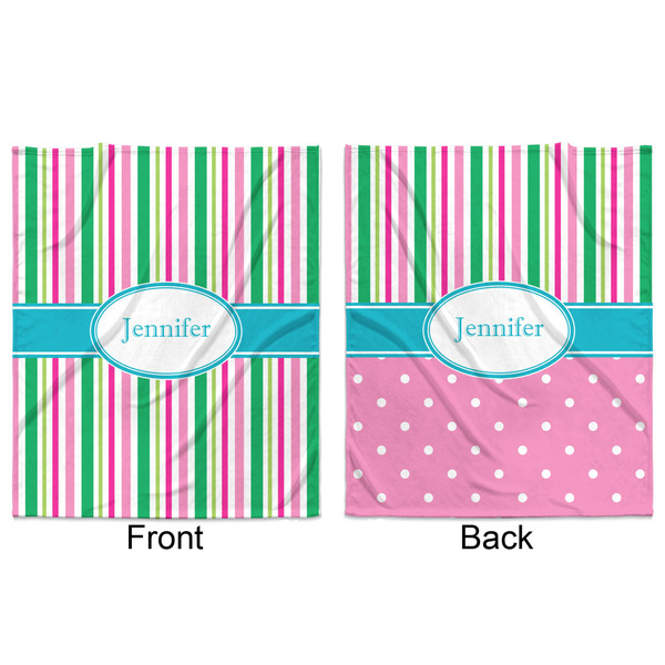 Grosgrain Stripe Minky Blanket - 50"x60" - Double Sided - Front & Back