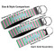 Grosgrain Stripe Multiple Key Ring comparison sizes