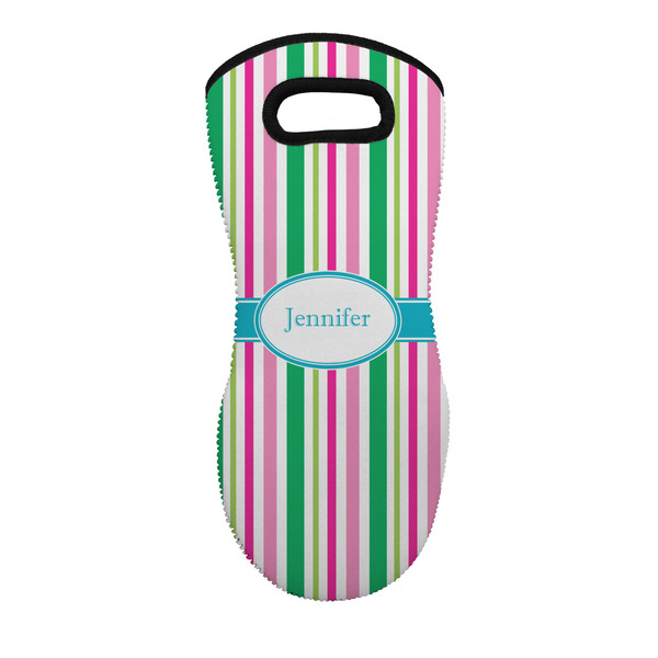 Custom Grosgrain Stripe Neoprene Oven Mitt w/ Name or Text