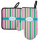 Grosgrain Stripe Left Oven Mitt & Pot Holder Set w/ Name or Text