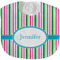 Grosgrain Stripe Velour Baby Bib w/ Name or Text