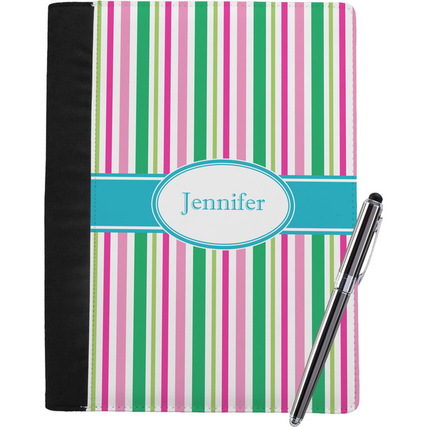 Custom Grosgrain Stripe Notebook Padfolio - Large w/ Name or Text