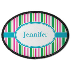 Grosgrain Stripe Iron On Oval Patch w/ Name or Text