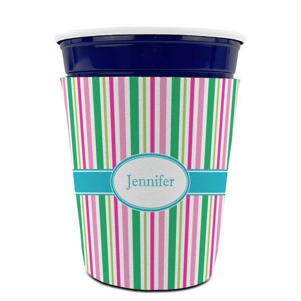 Grosgrain Stripe Party Cup Sleeves - without bottom - FRONT (on cup)