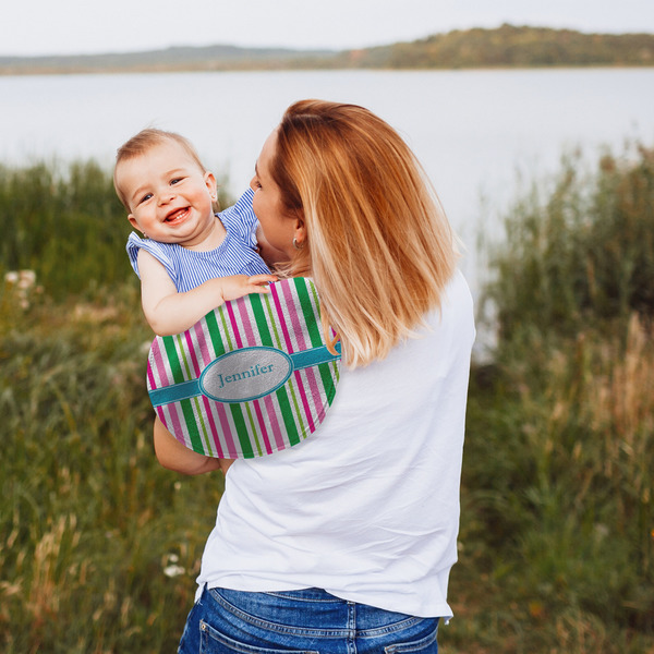 Grosgrain Stripe Peanut Shaped Burp - Lifestyle