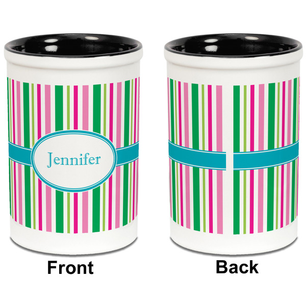 Grosgrain Stripe Pencil Holder - Black - approval