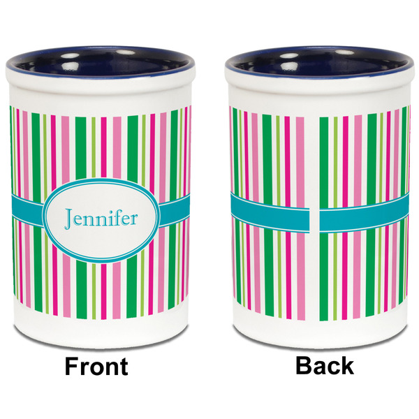 Grosgrain Stripe Pencil Holder - Blue - approval