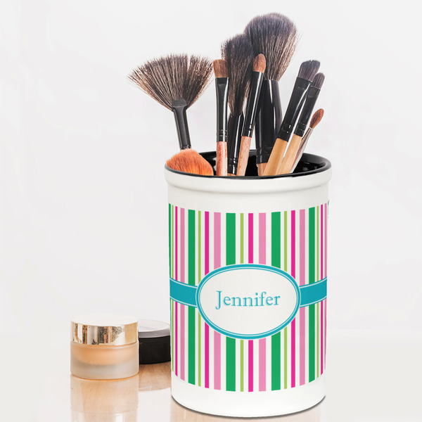 Grosgrain Stripe Pencil Holder - LIFESTYLE makeup