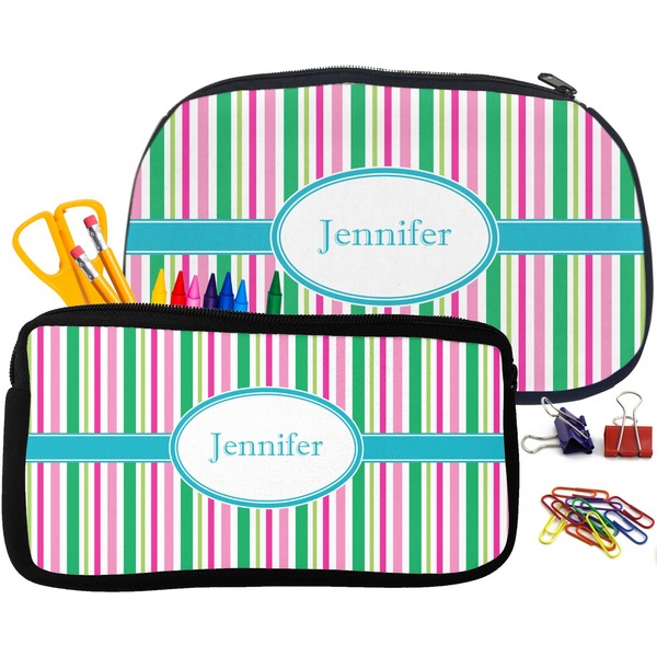 Grosgrain Stripe Pencil / School Supplies Bags Small and Medium
