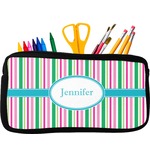 Grosgrain Stripe Neoprene Pencil Case - Small w/ Name or Text