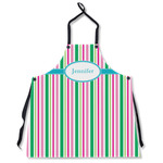 Grosgrain Stripe Apron Without Pockets w/ Name or Text