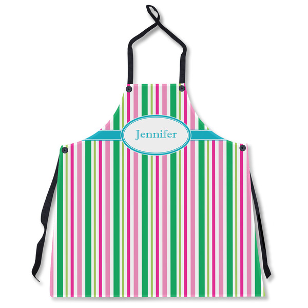 Custom Grosgrain Stripe Apron Without Pockets w/ Name or Text