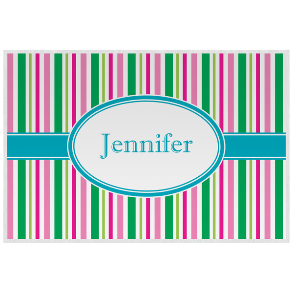 Custom Grosgrain Stripe Laminated Placemat w/ Name or Text