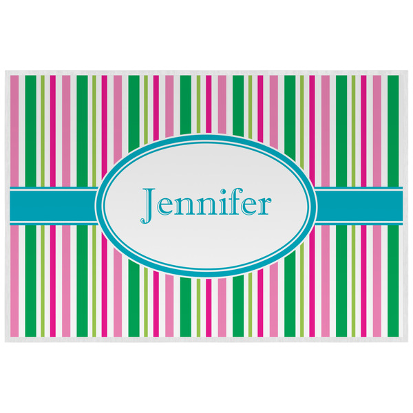 Custom Grosgrain Stripe Laminated Placemat w/ Name or Text