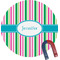 Grosgrain Stripe Round Fridge Magnet (Personalized)