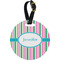 Grosgrain Stripe Plastic Luggage Tag - Round (Personalized)