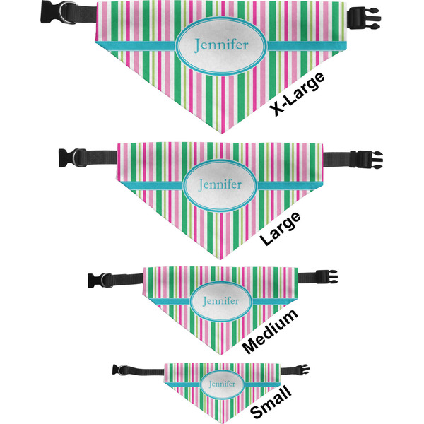 Grosgrain Stripe Pet Bandana Sizes