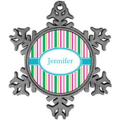 Grosgrain Stripe Vintage Snowflake Ornament (Personalized)