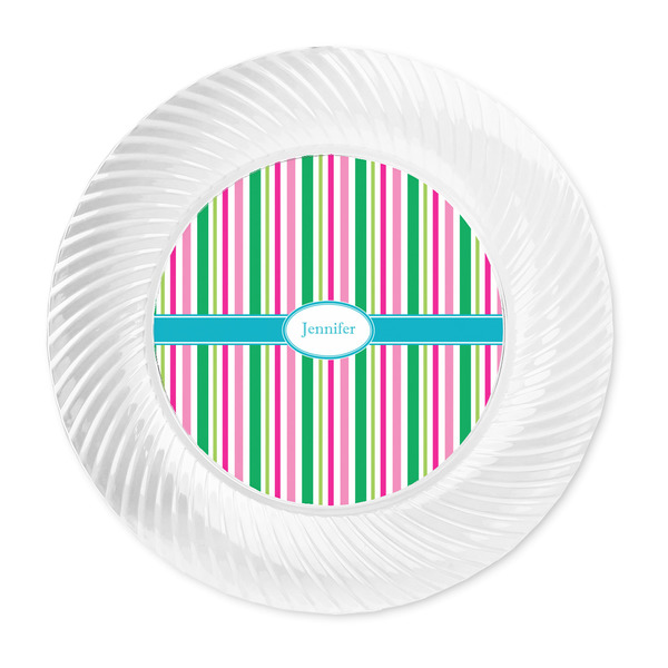 Grosgrain Stripe Plastic Party Dinner Plates - Approval