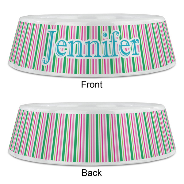 Grosgrain Stripe Plastic Pet Bowls - Large - APPROVAL